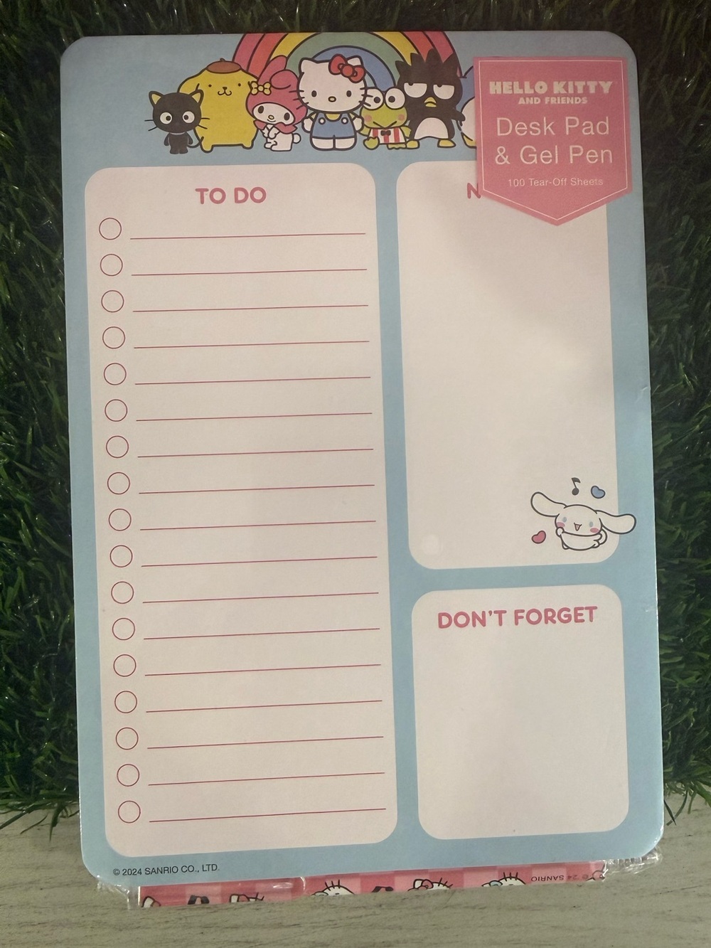 Sanrio Hello Kitty & Friends desk pad, and gel pen